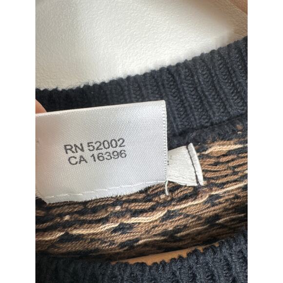Claiborne Vintage 100% Cotton Diamond Printed Pattern Crewneck Sweater - Size L - Picture 5 of 9